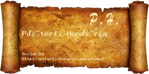 Péterfi Honória névjegykártya